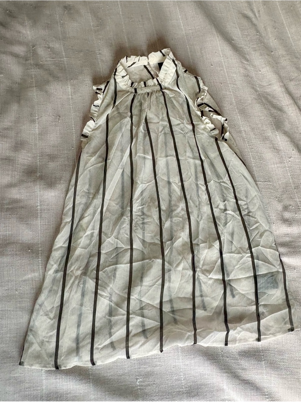 Who What Wear White Sleeveless Blouse with Black Stripes